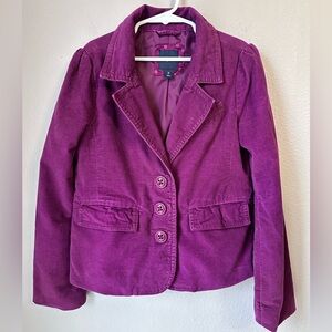 Gap Kids Girl’s Button Up Purple Satin Jacket Blazer Size Medium